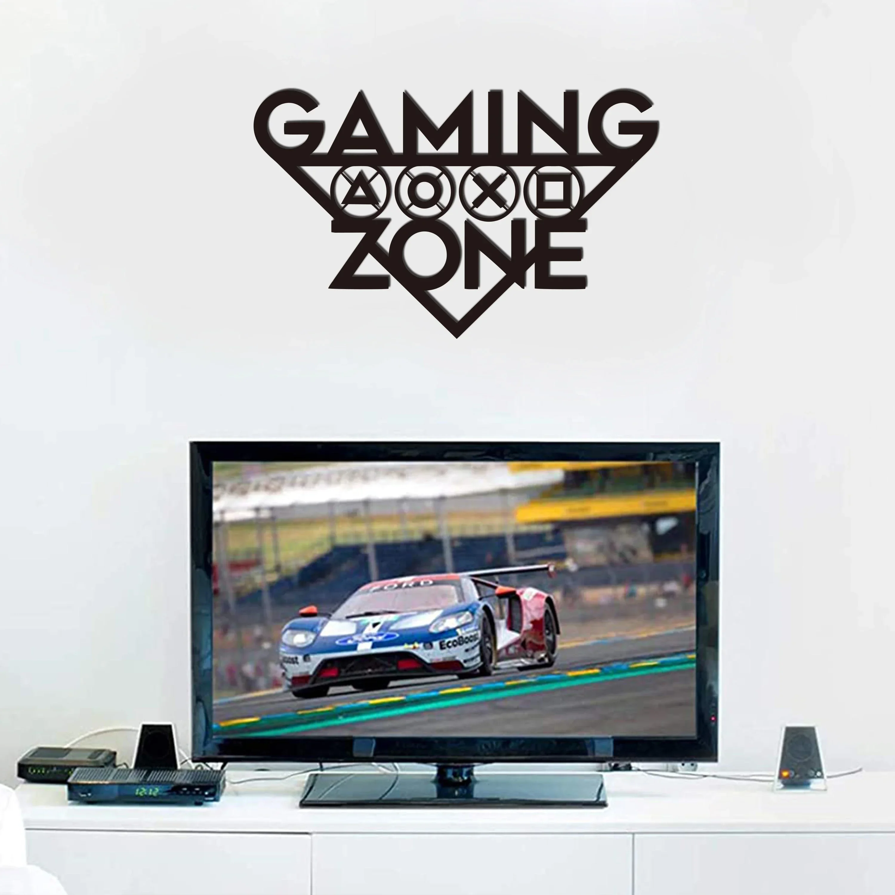 Promotion 1pc Gaming Zone Wall Hanging Art Gamer Metal Wall Mounted Decor Gamer Room Sign Gaming Room Metal Wall Decor Playroom