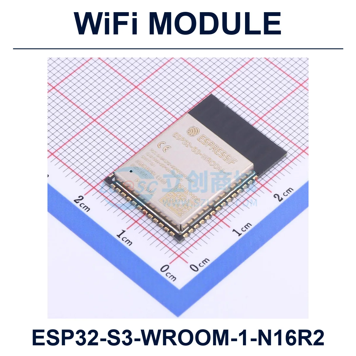 2 PCS ESPRESSIF ESP32-S3-WROOM-1-N16R2 WiFi Module 2.4GHz I2C; GPIO; JTAG; UART; SPI; PWM; SDIO; ADC; USB; I2S 3V-3.6V