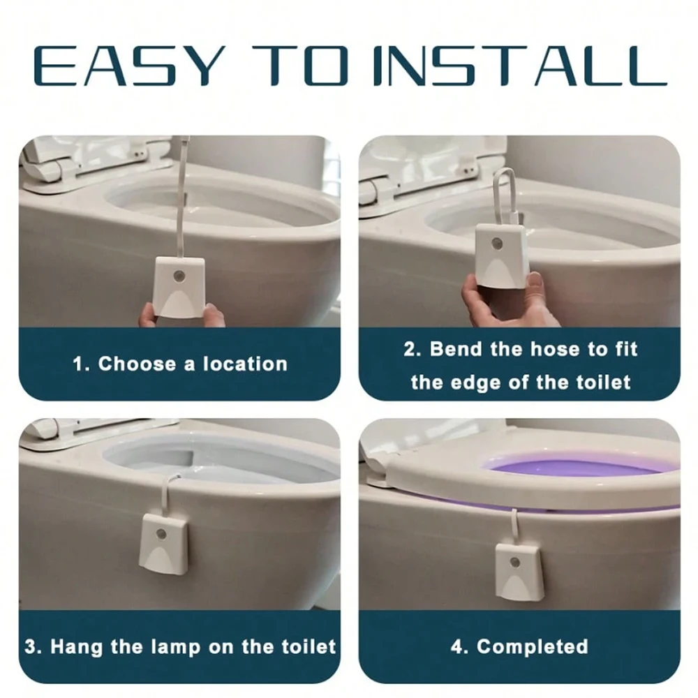 Toilet Light Motion Sensor Changing Rechargable Toilet Night Light with Star Projection Light LED Bowl Night Lamp for Bathroom