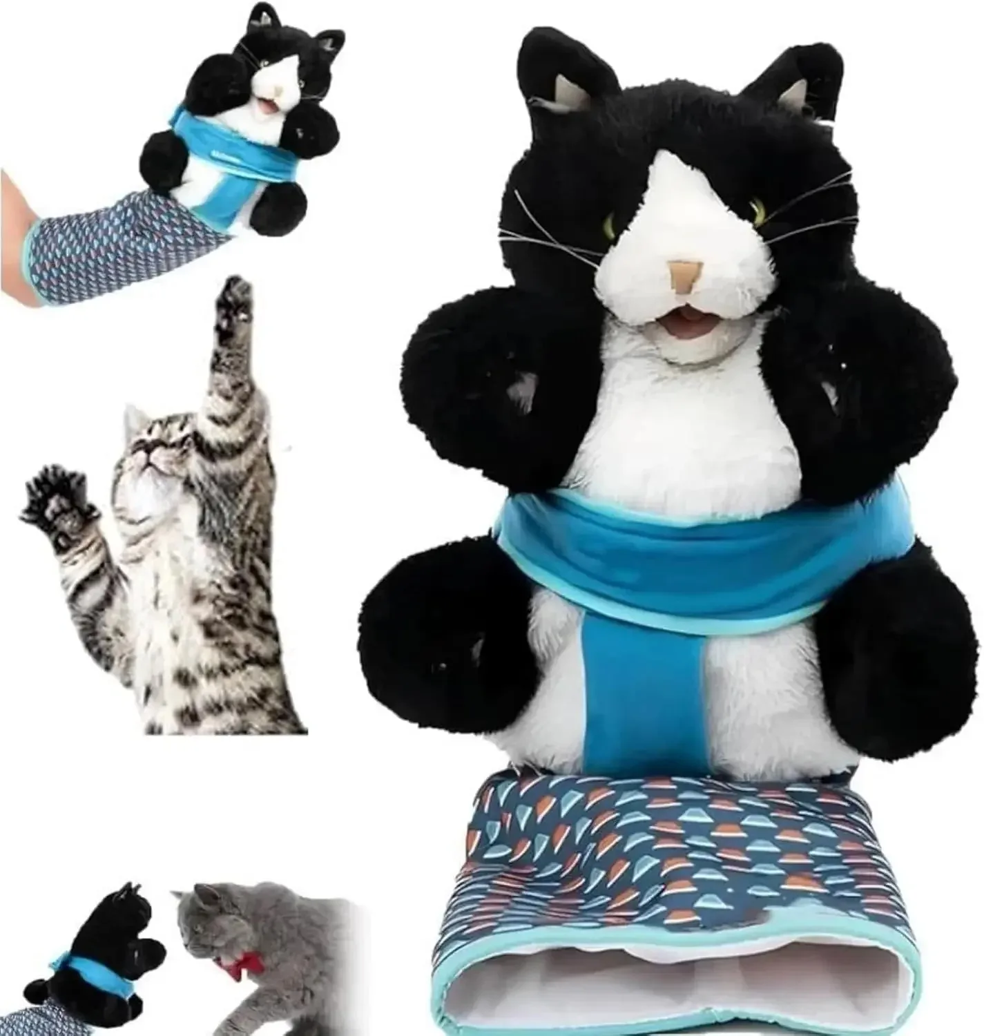 Guantes de juguete para mascotas para gatos, juguetes interactivos de marionetas de lucha para gatos, guantes de juego divertidos con infusión de hierba gatera, para gatos, juego de lucha, suministros para mascotas