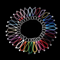 50Pcs/Lot Handwoven Keyring Braided PU Leather Woven Rope Keychain Men Women Key Chains Bag Car Trinket Key Ring DIY Jewelry