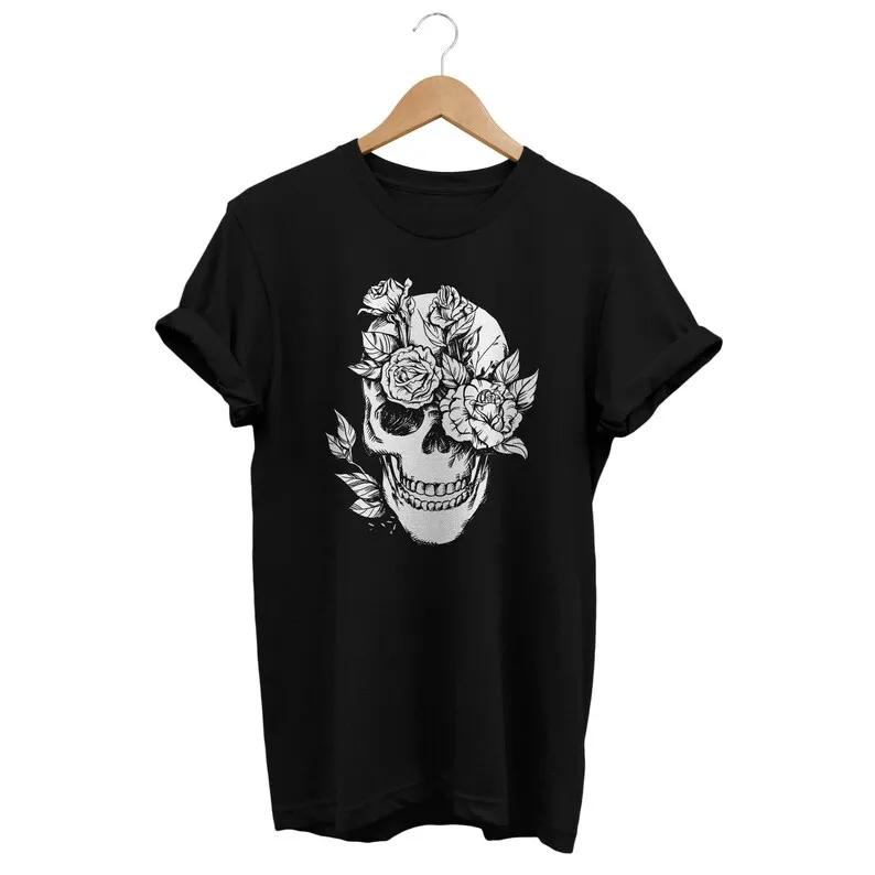 

Skull Roses Shirt, Alternative Clothing, Gothic T-shirt, Gothic Outfit, Grunge Clothes, Edgy Fashion, E-Girl Top, E-boy Apparel,