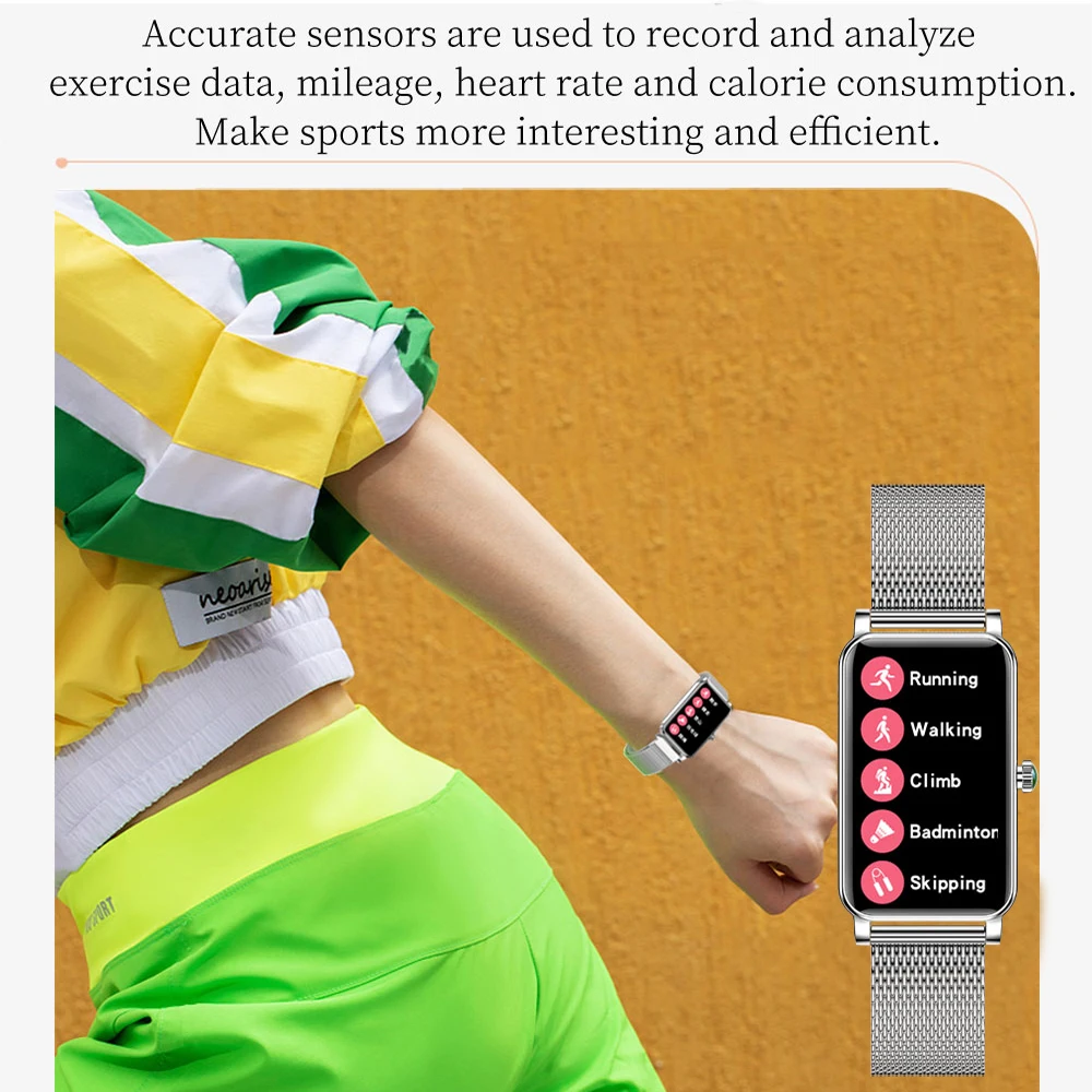 Gfordt moda relógio inteligente banda feminino personalizado dial monitor de freqüência cardíaca linda pulseira smartwatch mulher para huawei/ios telefone