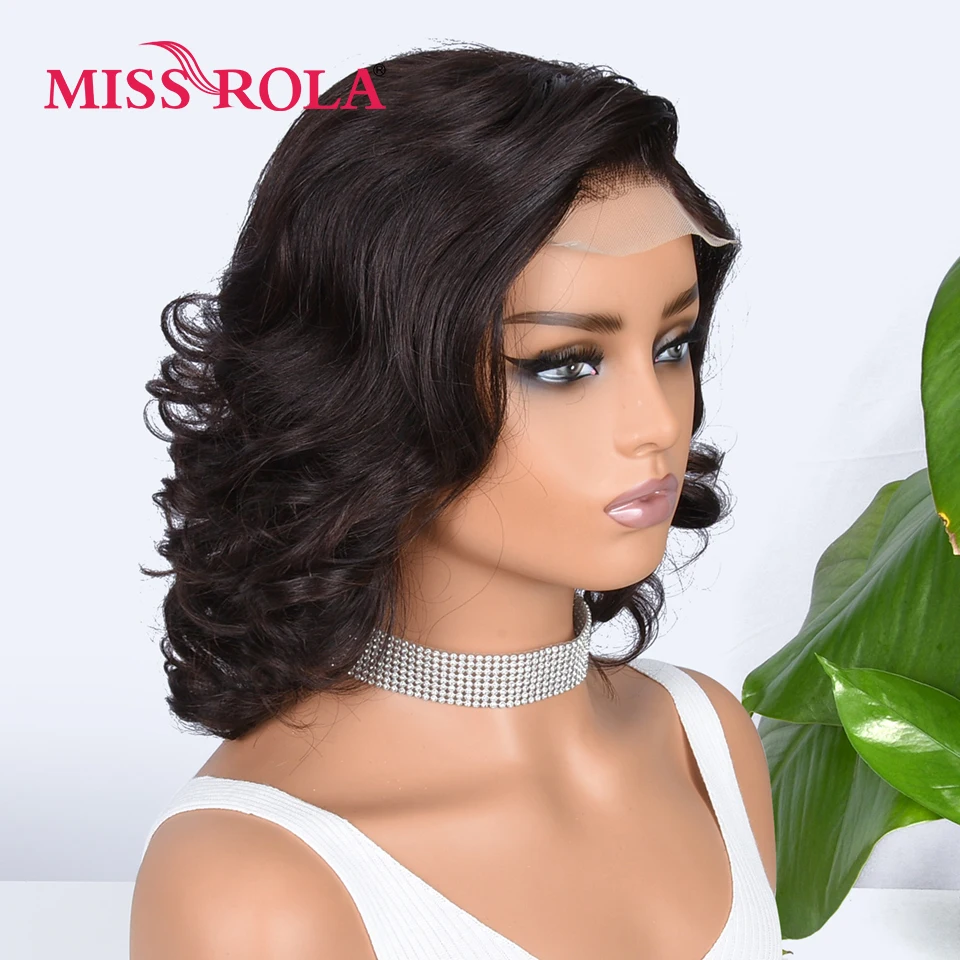 

Miss Rola Loose Wave 4X4 Lace Closure Human Hair Wigs 180% Density Pre Plucked Baby Hair Brazilian Remy Curly Hair Wigs