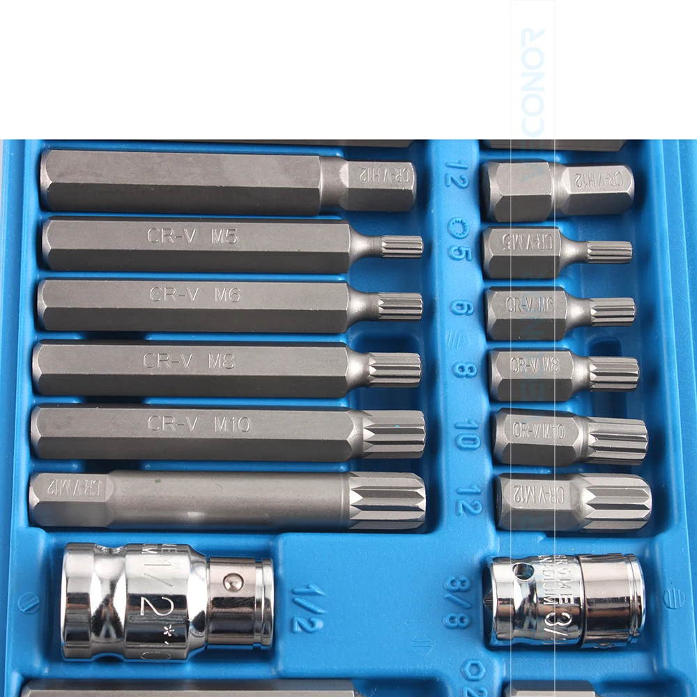 Torx Star Spline Hex Socket Bit Set, Precision Screwdriver Bit Tool Kit, Ferramentas de garagem, Equipamentos para carro, Reparação Automática, 40