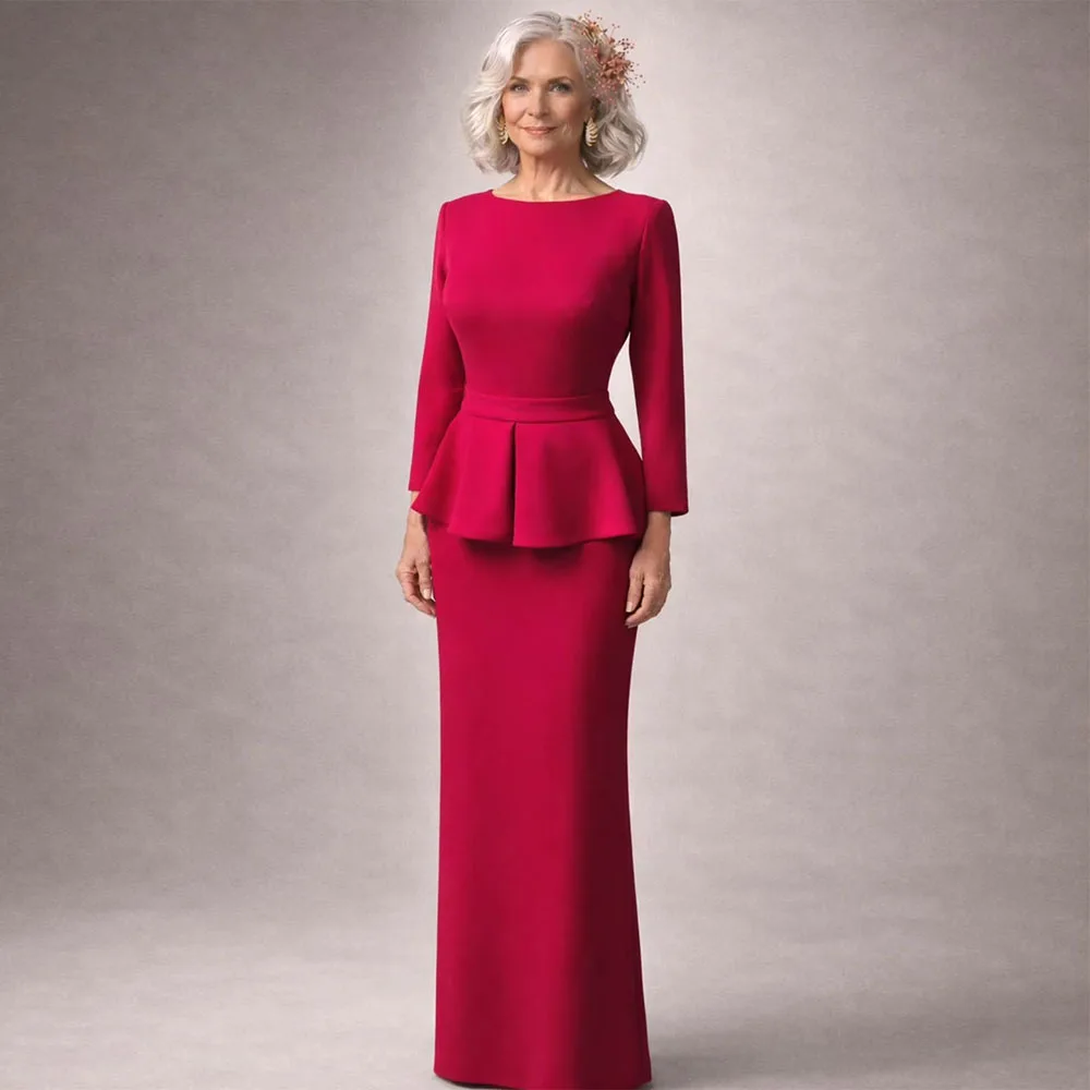 Customized Elegant Mother of the Bride Dresses for Weddings Scoop 3/4 Sleeves Wedding Guest Gowns Mermaid Women's Formal Dress