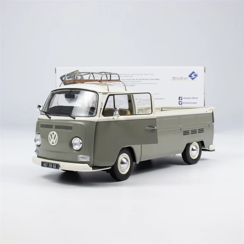 

Diecast SOLIDO 1:18 Scale Volkswagen T2 PICK-UP Double Door Simulation Alloy Car Model Collectible Toy Gift Souvenir Display