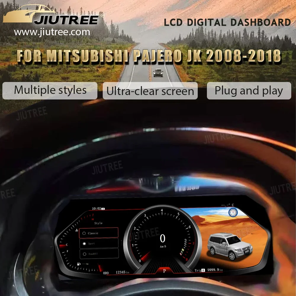 

For Mitsubishi Pajero 2006 2007 2008 2009 2010-2018 Android Car Digital Cluster LCD Dashboard Instrument Panel Multifunctional