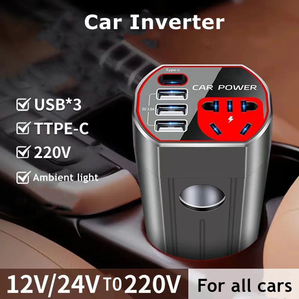 10*6.5*5.2cm 12V Inverter Car Outlet Adapter Fast Charging Capability Overcurrent Protection For Household Appliances