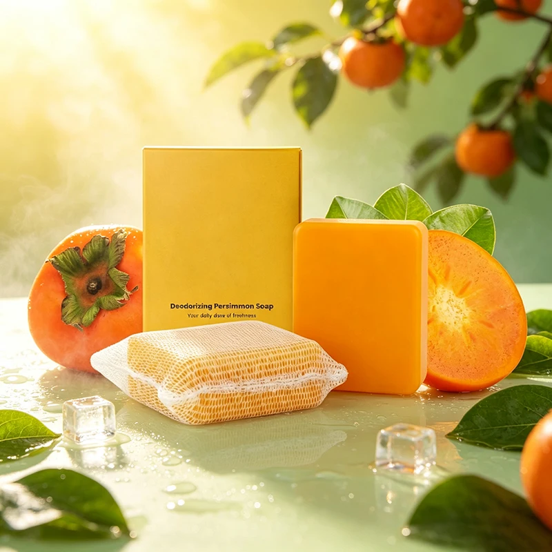 Japanese Persimmon Soap,Body Purifying Deodorizing Mild Cleaning,Long-Lasting Freshness,Odor Eliminating,Reduce Old People Smell