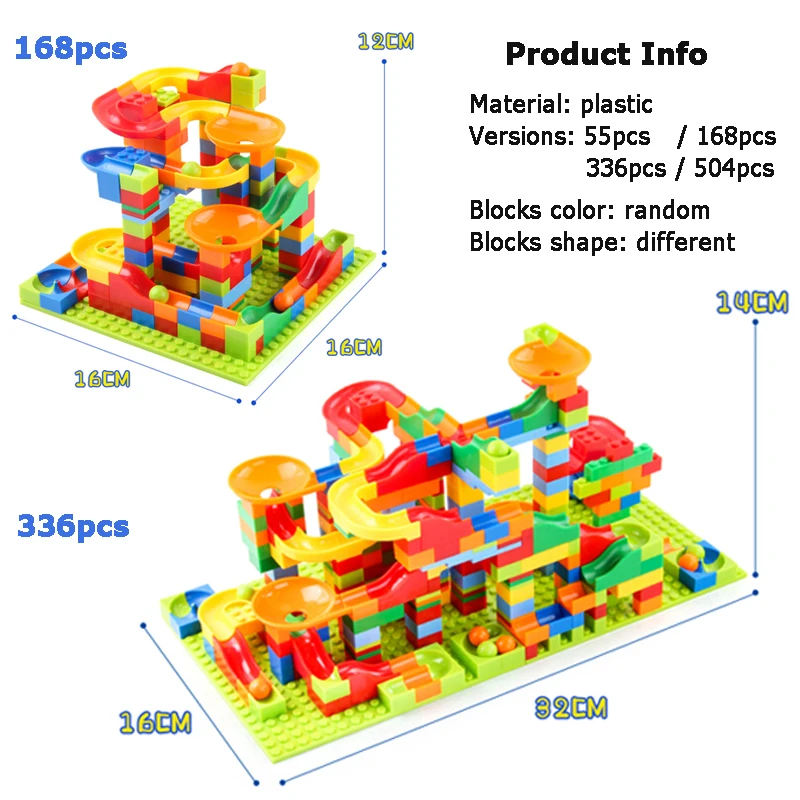 DIY Slide Building Blocks Toy Kid Compatible City Bricks Marble Race Run Funnel Slide Blocks Building Blocks for Christmas Gifts