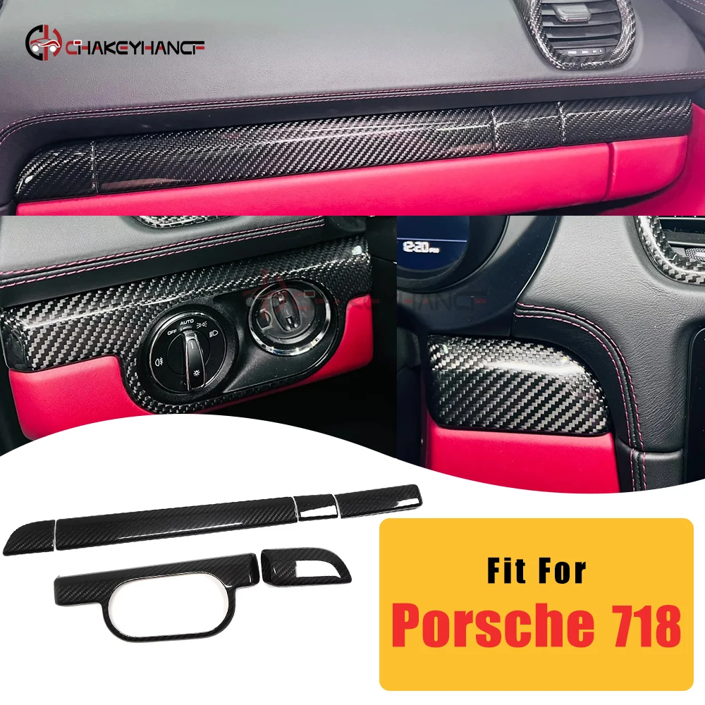 

LHD Carbon Fiber Car Dashboard Central Console Panel Trim Interior accessories For 2012-2018 Porsche 911 982 718 Boxster Cayman