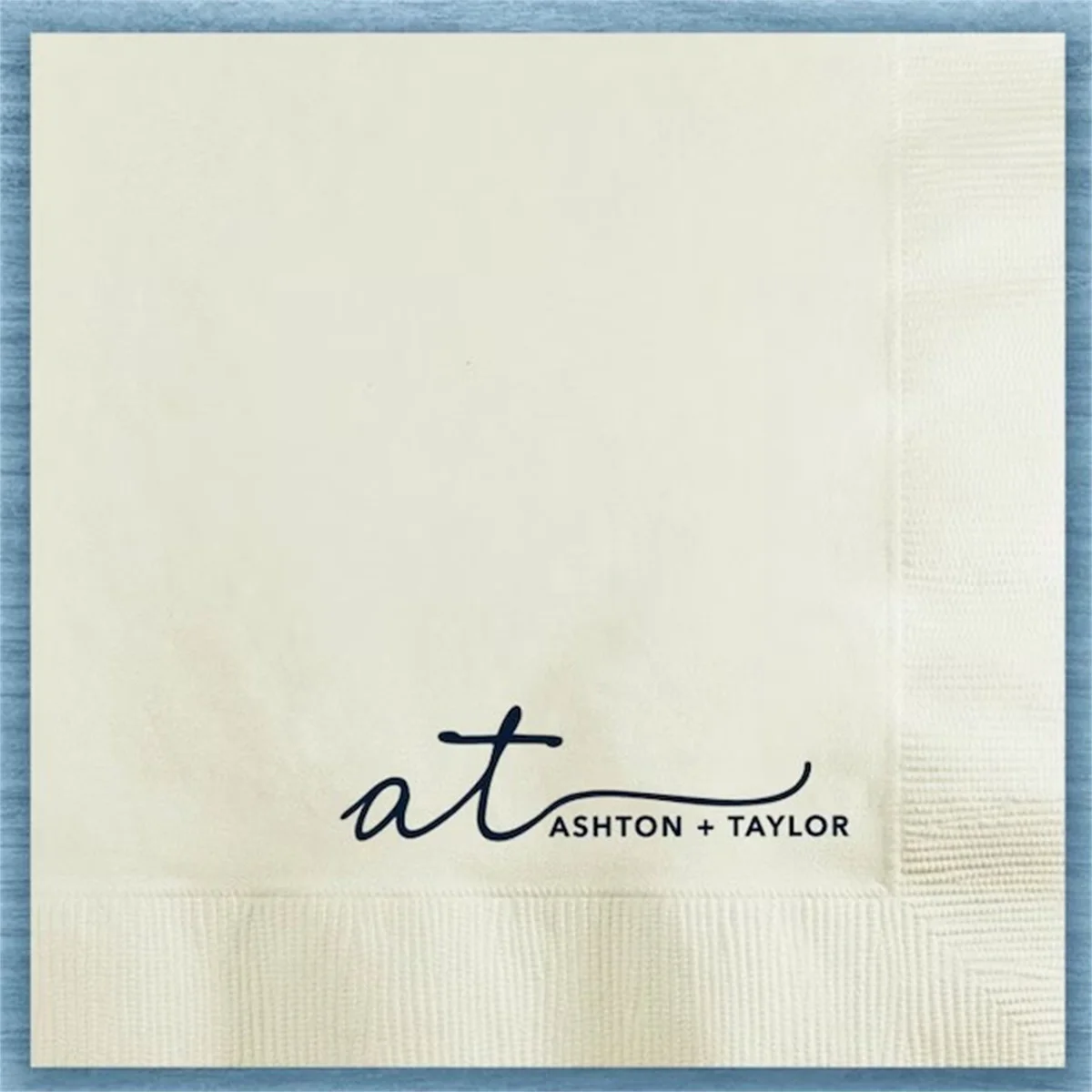 Chic Elegance: Custom Printed Wedding Cocktail Napkins - Elevate Your Soirées with Sophisticated and Minimalistic Designs