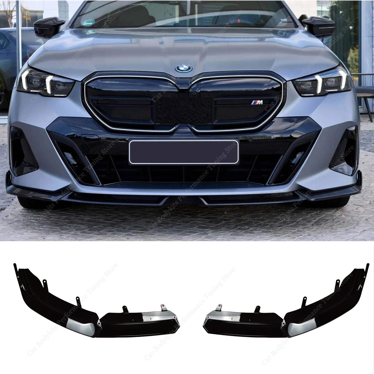 For Bmw G60 G61 M Performance Style Front Bumper Lip Spoiler Splitter Diffuser 5 Series 520d 530e 550e i5 M60 2023 2024 Tuning