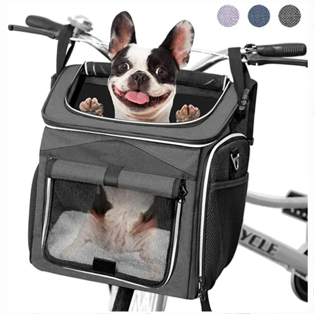 

Fold Expandable Reflective Bicycle Pet Dog Carrier Bag For Cats Soft-sided Dog Bike Basket Carrier