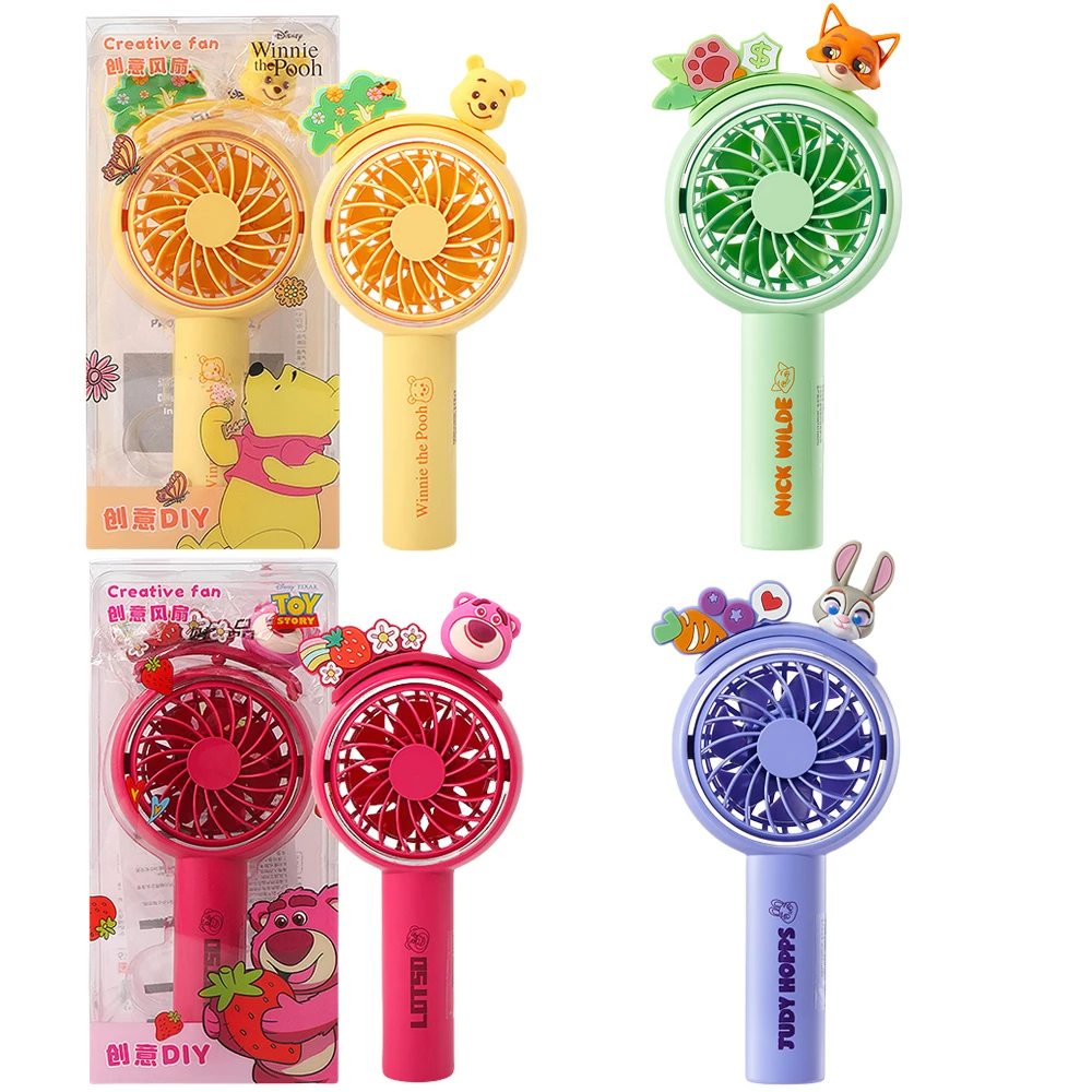 

MINISO Disney Anime Lotso Pooh Bear Judy Hopps Nick Wilde Creativity Handheld Fan Cartoon Cute Summer Outdoor Portable Small Fan