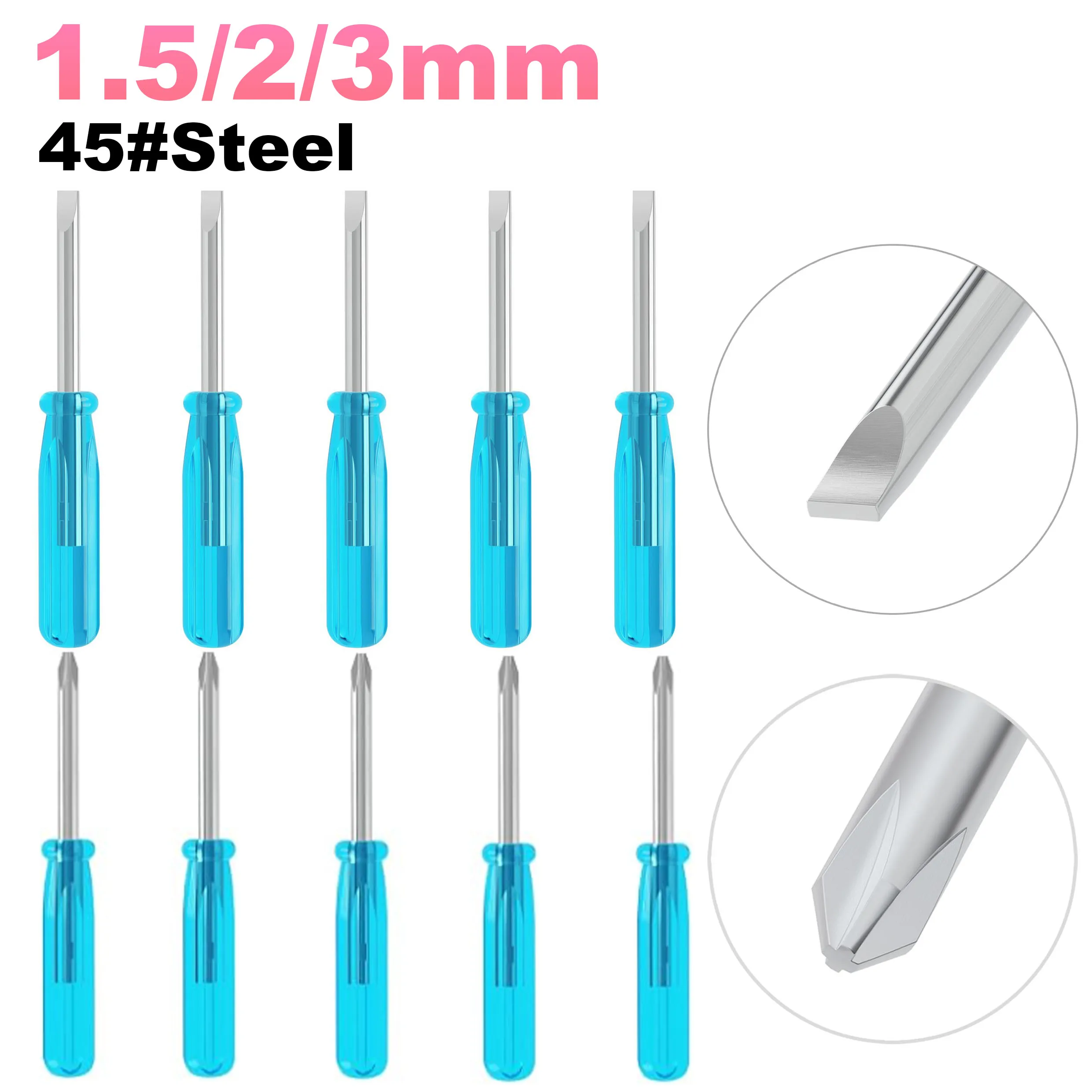 1Pcs Blue Mini Screwdriver Set 1.5/2/3mm Cross/One Word Suitable For Exercising Hands-on Ability Small Repair Tool