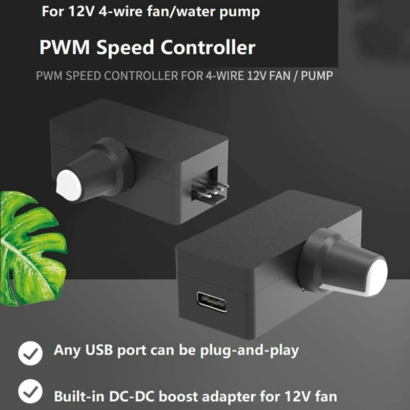 PWM-PWMスピードコントローラー、4ピンpwmファンガバナー、USB TYPE-C電源、DIY防水冷却クーラー、耐久性、簡単にインストール、使いやすい