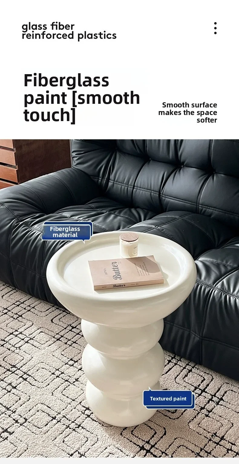 Cream wind edge few wabi wind small round table designer small coffee table mini Internet celebrity bedside small table sofa