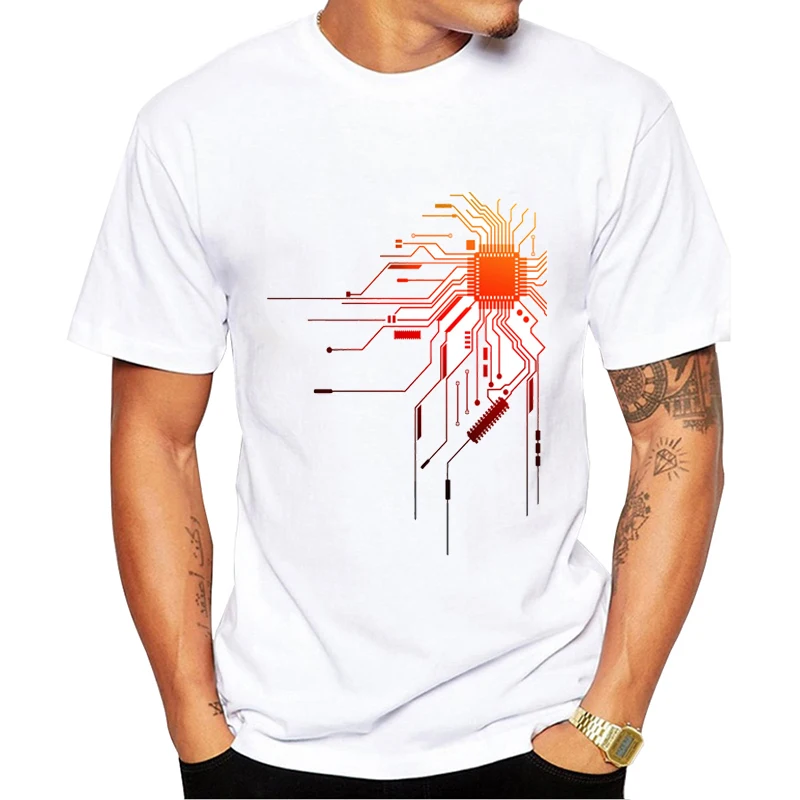 Gran oferta, camiseta a la moda para ordenador CPU Core Heart, camiseta para hombre GEEK Nerd Freak Hacker PC Gamer, camiseta de verano de manga corta