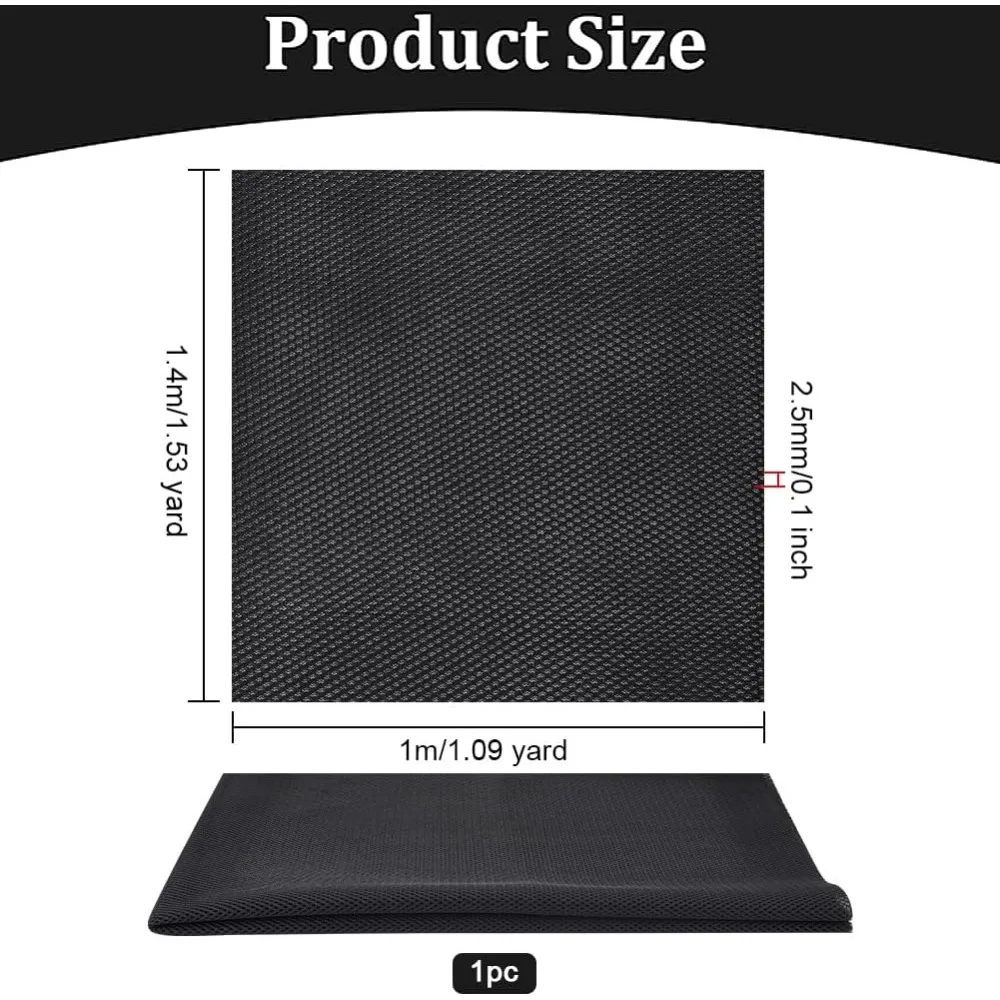 55x39 Inch Black Speaker Grill Cloth Speaker Fabric Cloth Stereo Grill Mesh Dustproof Polyester Speaker Grill Cloth Replacement