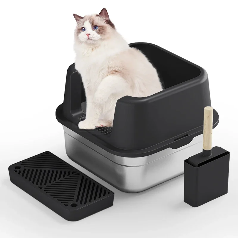 

Cheap New Arrival Multi Color Detachable Easy Assembly Portable Stainless Steel Cat Toilet Cat Litter Box