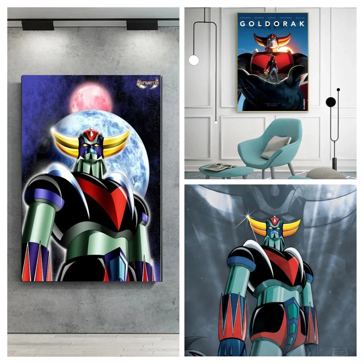 Classic Anime Cartoon Robot Goldorak Image Canvas Art HD Poster And Printing Children's Room Living Room Home Decoration