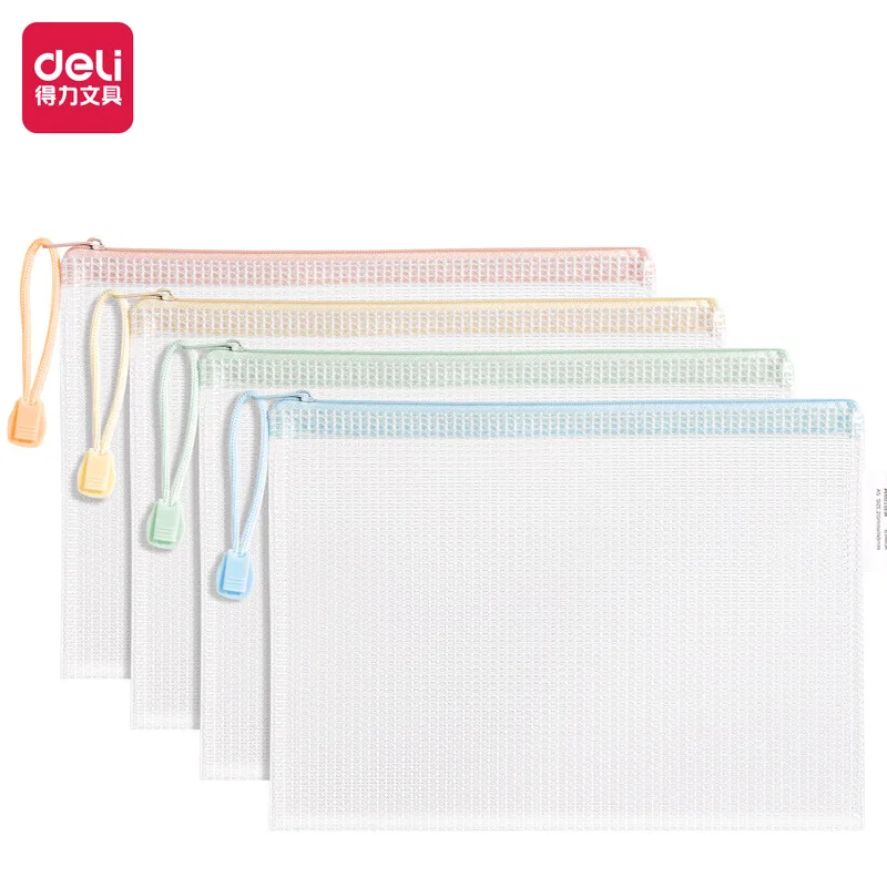 1pc Random Zipper Transparent Document Pocket for School Office Travel Organizing Storage