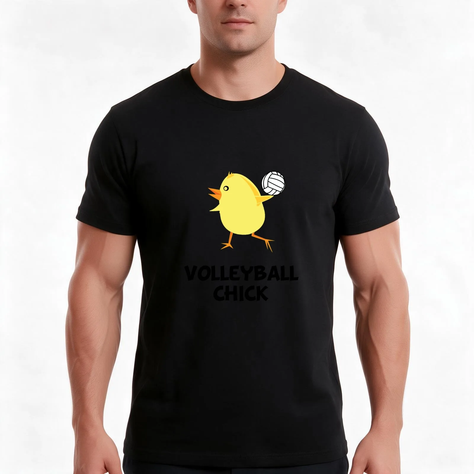 Volleyball Chick T-Shirt, Summer Casual Cotton Tee, Oversized Streetwear Tops, Vintage Graphic Print, Loose Fit Short Sleeve