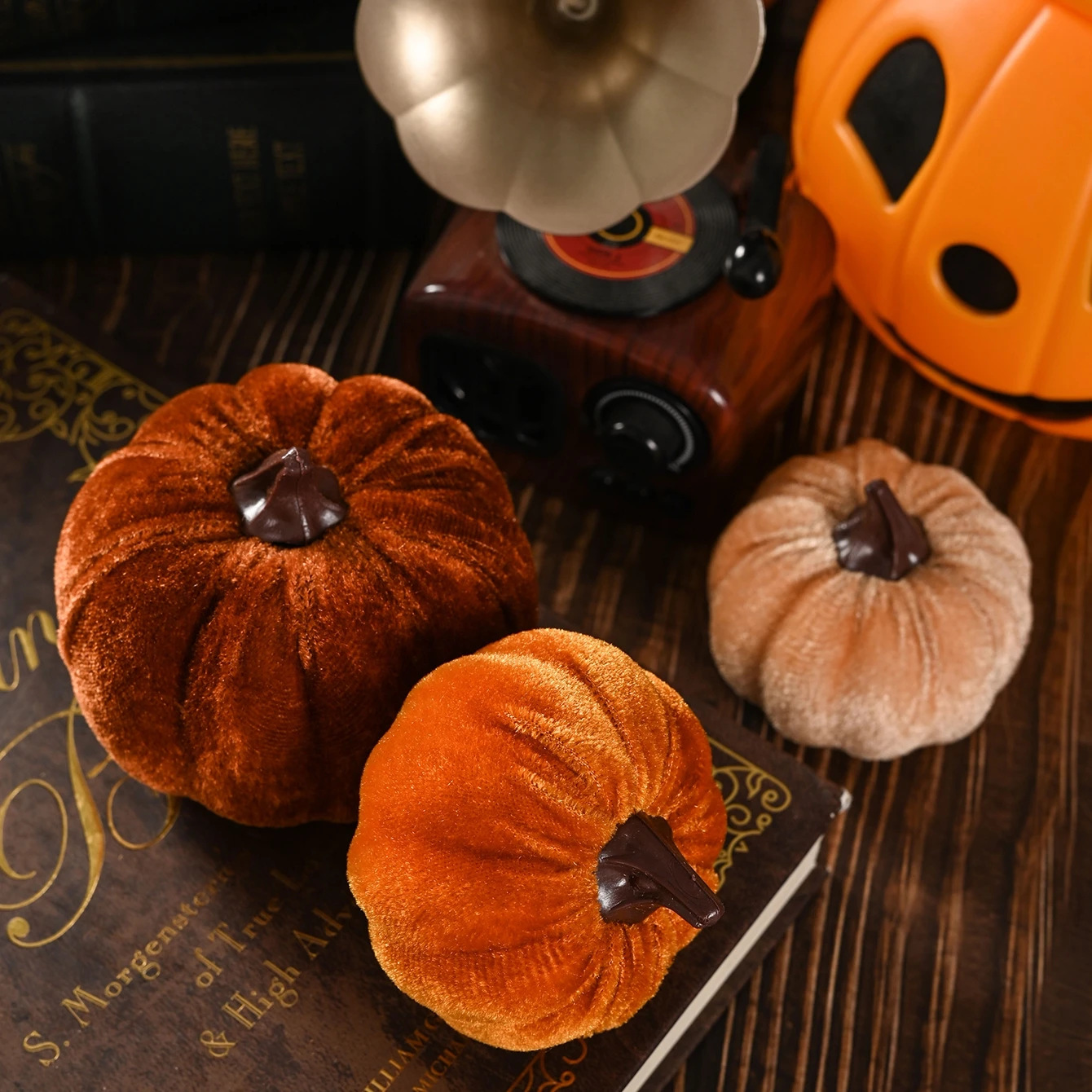 12 Stück pro Packung Künstliche Blumen aus Seide, Kürbisse für Heimdekoration, Tischdekoration, Hochzeit, Weihnachtsbaum, Halloween, DIY Geschenkbox, Scrapbook-Bastelzubehör – Detail 5