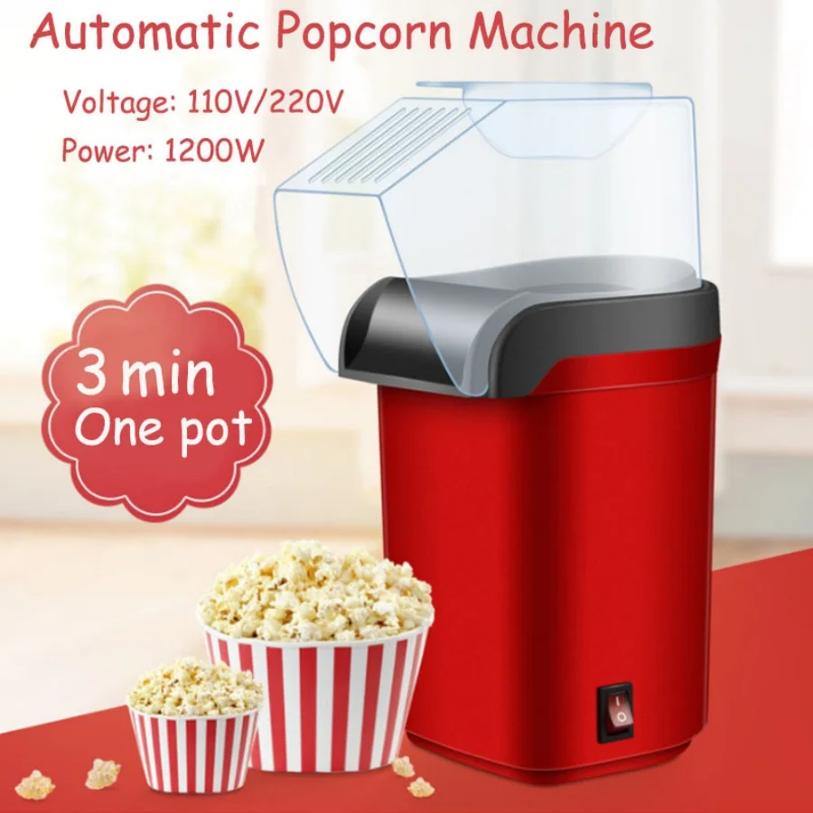 A popcorn making machine with plugs in the European Union and the United States