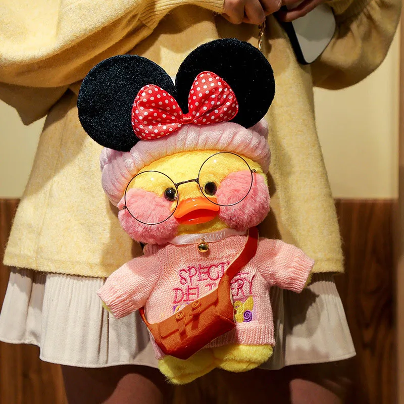 Bolso de Hombro de Peluche de Pato Kawaii 2026, Bolsos de Mensajero, Bolso de Mano Suave de Pato Amarillo y Blanco Lalafanfan para Mujeres, Niñas, Regalo de Cumpleaños