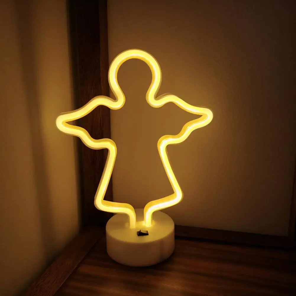 Decorative Neon Light Led Neon Light Stunning Angel Neon Sign Lamp Usb/battery Operated Mushroom Led Light for Non-glaring