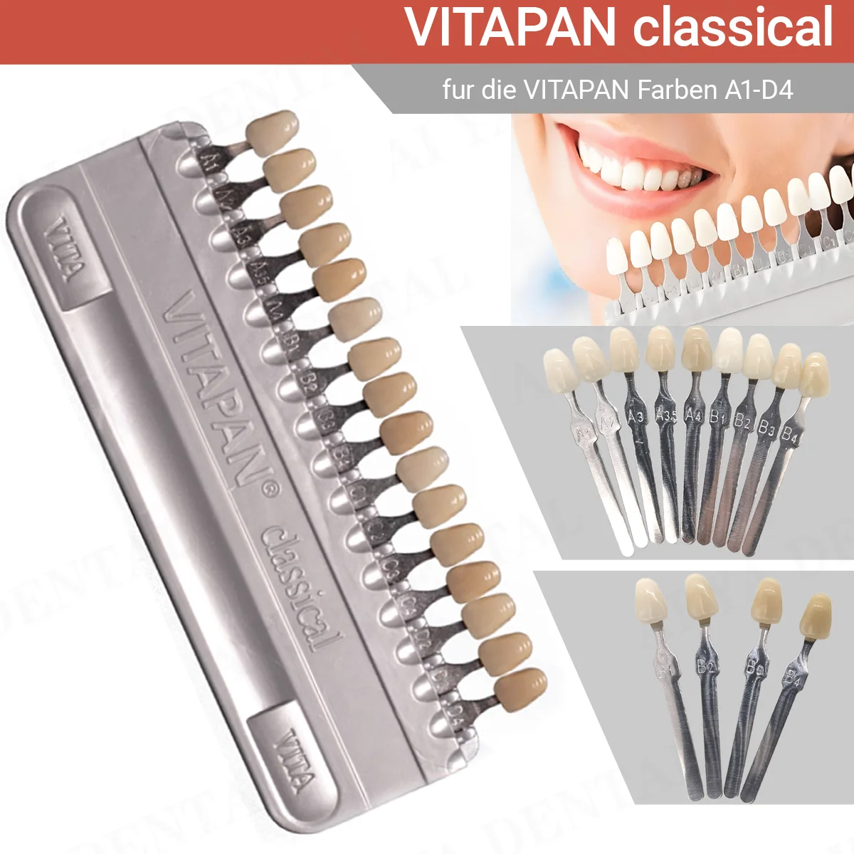 

VITA 16/29 Colors Teeth Shade Guide Classical Dental Teeth Whiting Porcelain Colorimetric Plate VITAPAN Tooth Model