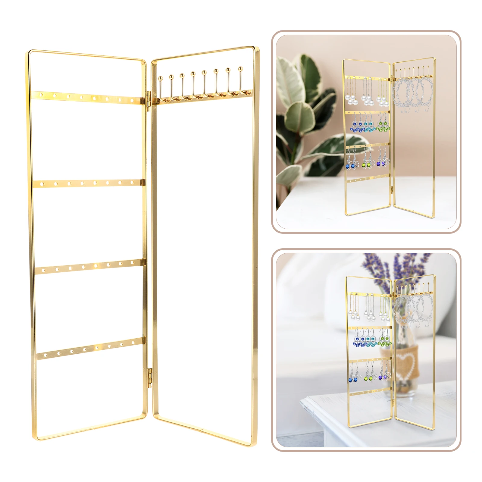 

Dressing Table Earring Holder Necklace Jewelry Organizer Iron Stand Rack Display