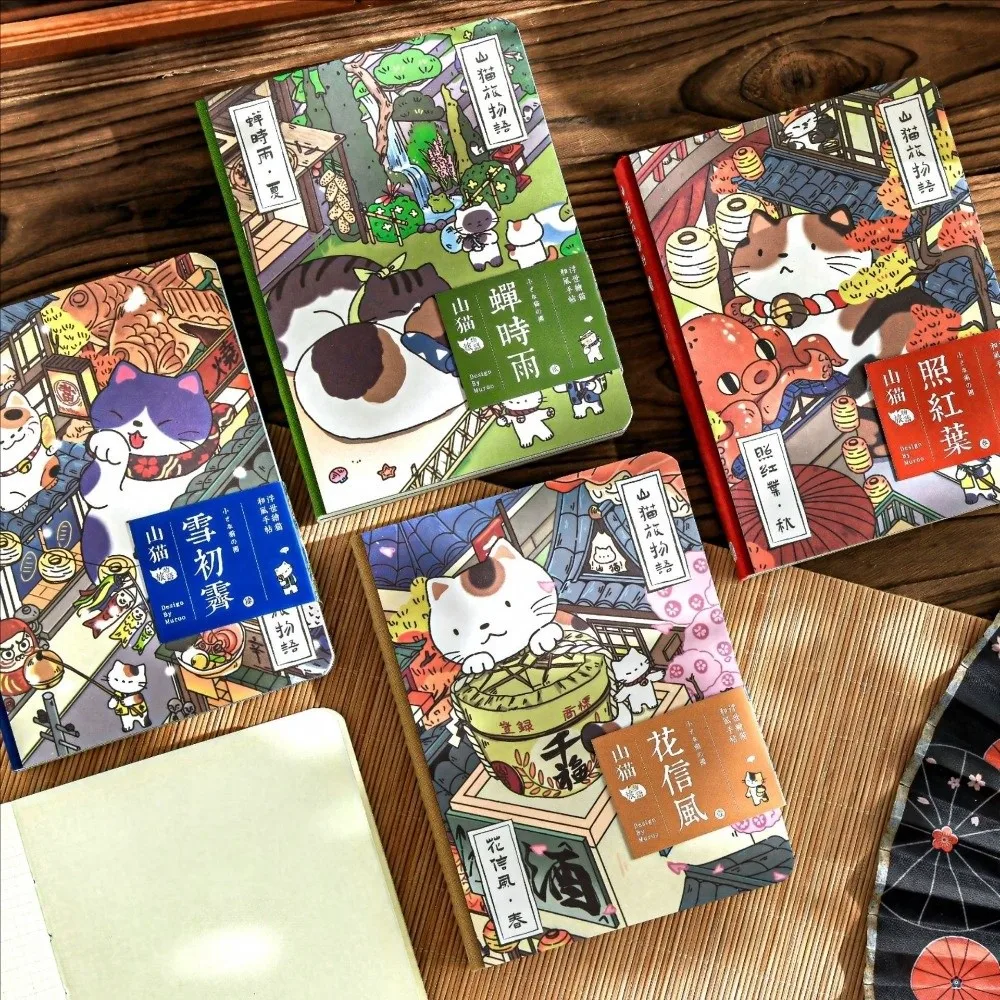 Kawaii القط تحت عنوان جيب دفتر الكرتون التوضيح ملاحظة أخذ مخطط النمط الياباني المحمولة المفكرة اللوازم المدرسية