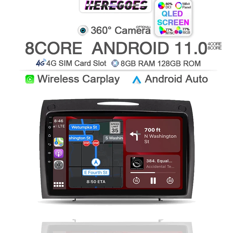 Wireless Carplay 2 Din Android 12 Car Multimedia Player For Benz SLK R171 W171 SLK2000 2001-2012 Navi GPS Radio Stereo Wifi 128G