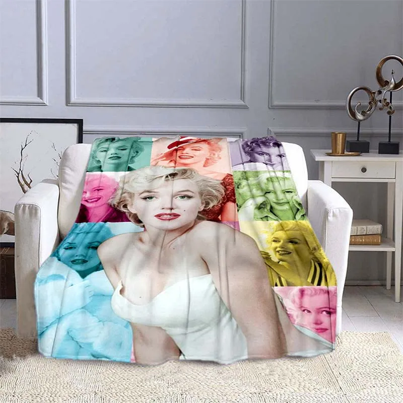 Marilyn Monroe Printed Blankets Sofa Bed Cover Soft and Hairy Blanket Soft Warm Flannel Throw Comfortable Blanket Blankets Gift