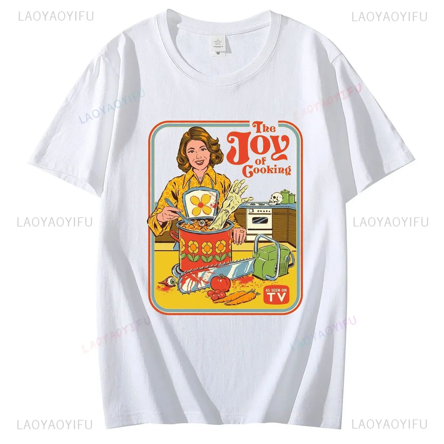 Fashion Horror Comic Series The Joy of Cooking Women Men Clothes Cotton T-Shirts Unique Creative Cartoon T Shirts Streetwear Top