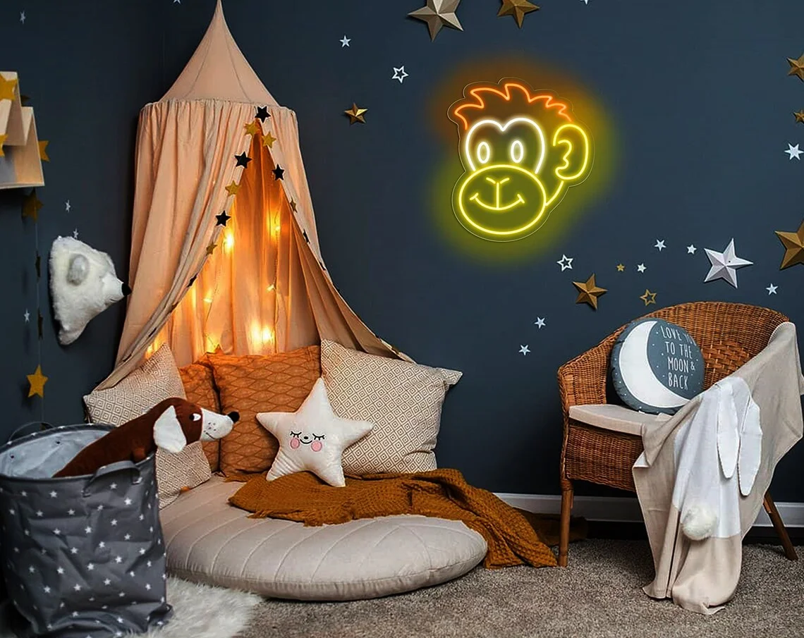 Imagem -02 - Anime Face Neon Sign Wall Art Decoração de Casa Série de tv Personalizada Anime Cartoon Decor Crianças Adolescentes Quarto Sala de Jogos Bonito