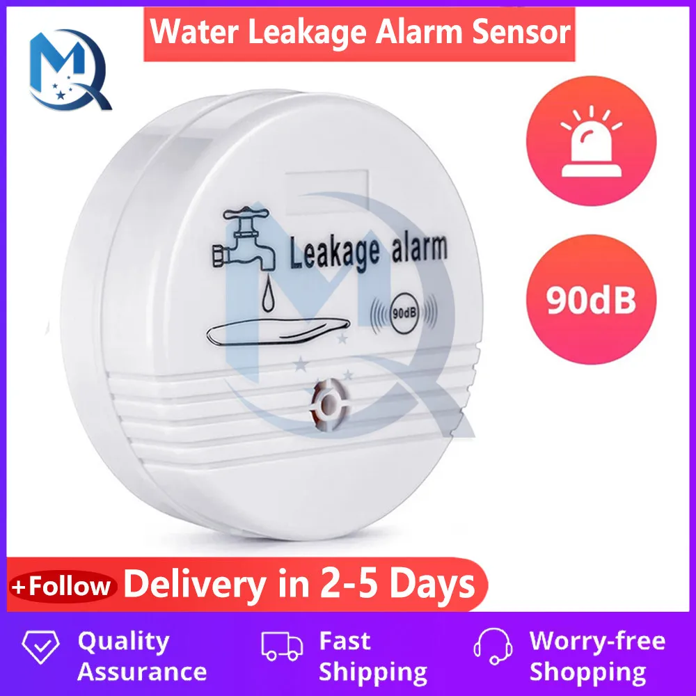 Wireless Water Alarm Independent Battery Water Alarm Sensor Detector 90dB Sounder Water Leakage Alarm Detector Home System DC9V