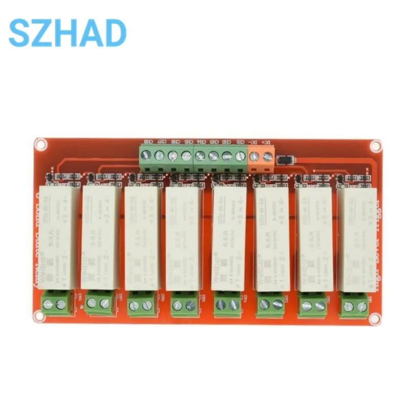 1 2 4 8-Channel High Level Trigger DC Control DC Solid-State Relay Module Electric Relay Solid State 5A Relay Board for Arduino