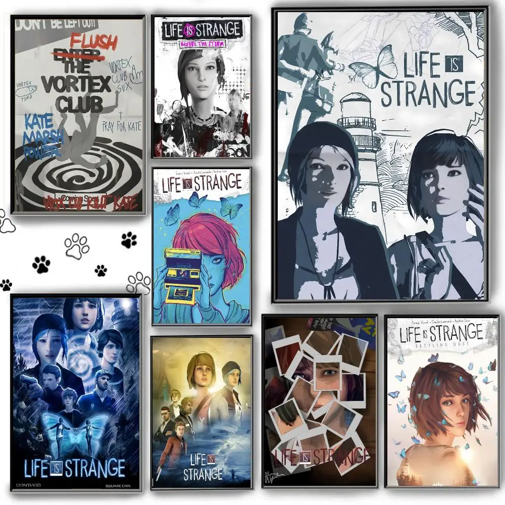 L-Life Is S-Strange Anime Poster Peel And Stick Matte PVC Self Adhesive Removable Waterproof Frameless Bedroom Living Room Decor