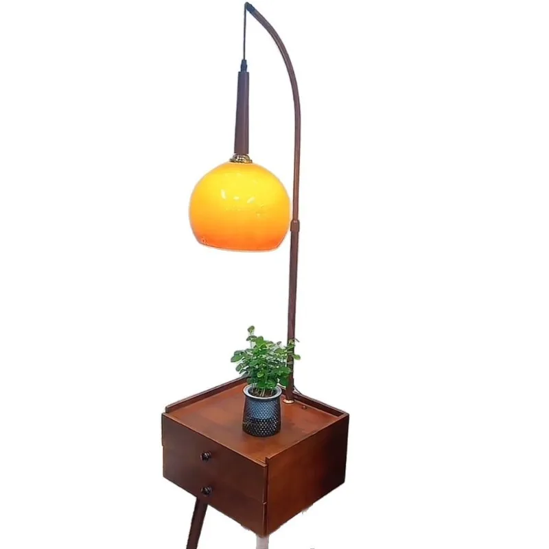 

Living room floor lamp pleated Nordic Internet celebrity ins sofa double solid wood drawer