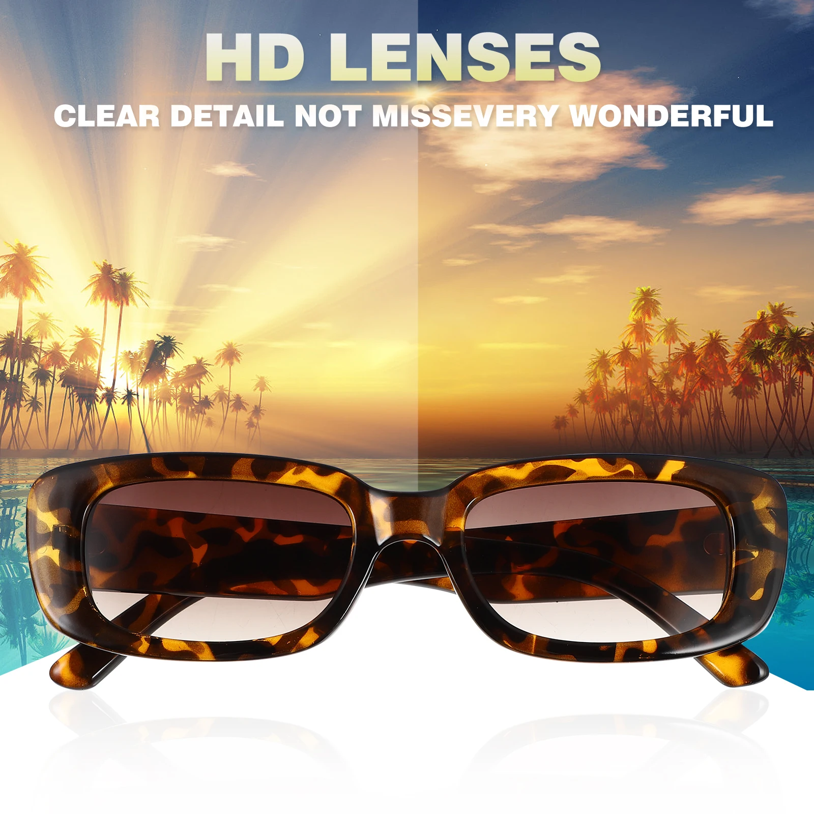 

1pc Leopard Print Sunglasses Square Frame Unisex Adult Fashion Eyewear Lightweight Eco Friendly Personalized Gifts
