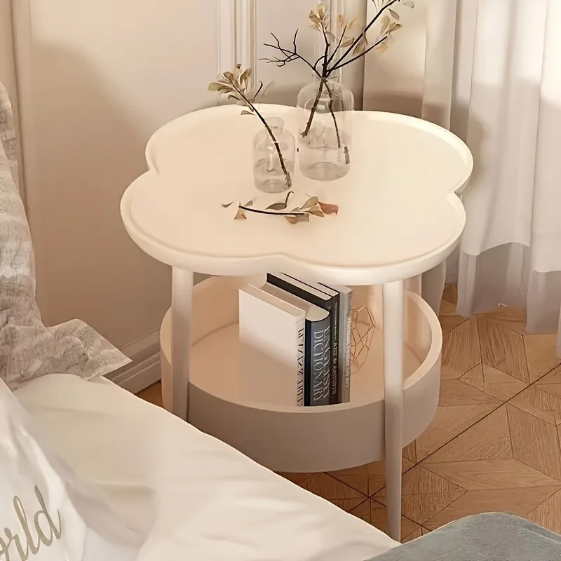 Czterolistna koniczyna Sofa boczna Kilka sypialni Mały stolik Stół do przechowywania w salonie Kreatywny balkonowy dwuwarstwowy stolik kawowy — zdjęcie 4