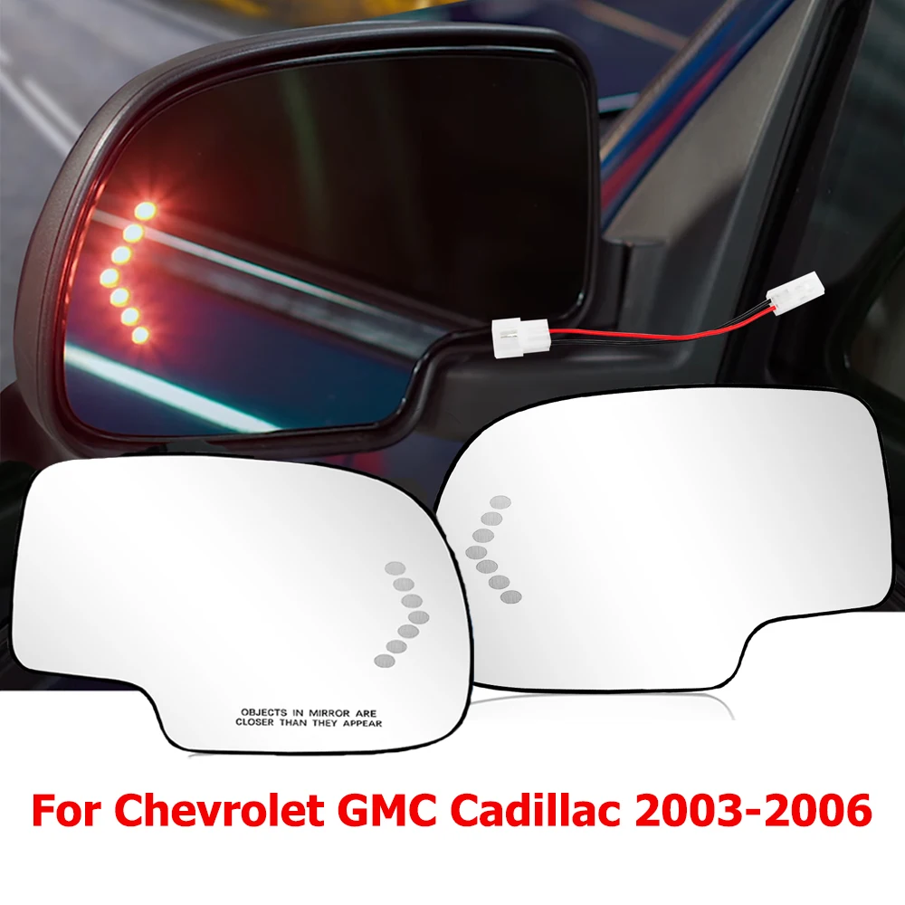 Sostituzione del segnale di svolta in vetro dello specchietto retrovisore laterale riscaldato per Chevy Silverado GMC Sierra Cadillac Escalade 2003