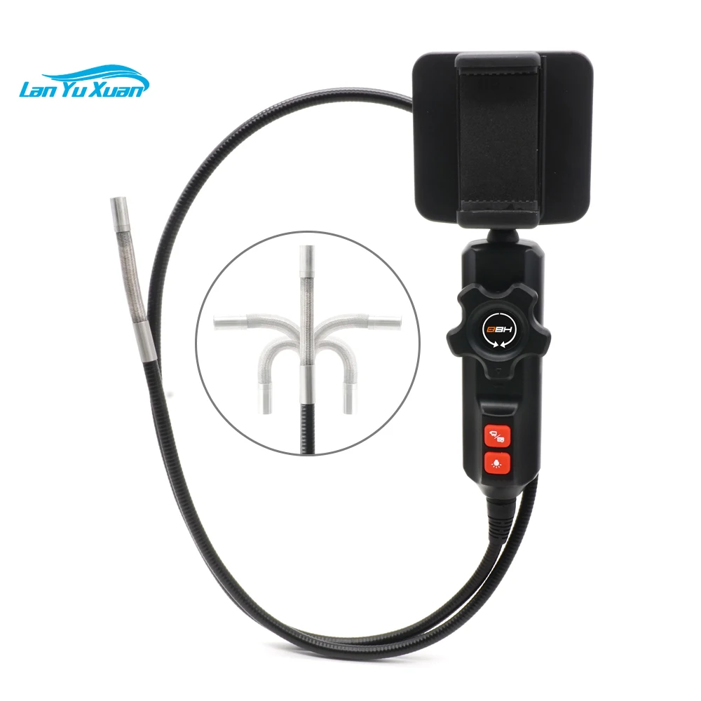 video borescope UW21 2-way articulating borescope connectable to OTG mobile phone borescope with