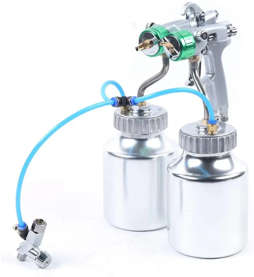 Handheld Automatic Polyurethane Double-headed Spray Gun with 2 * 1000ml Aluminum Water Tank