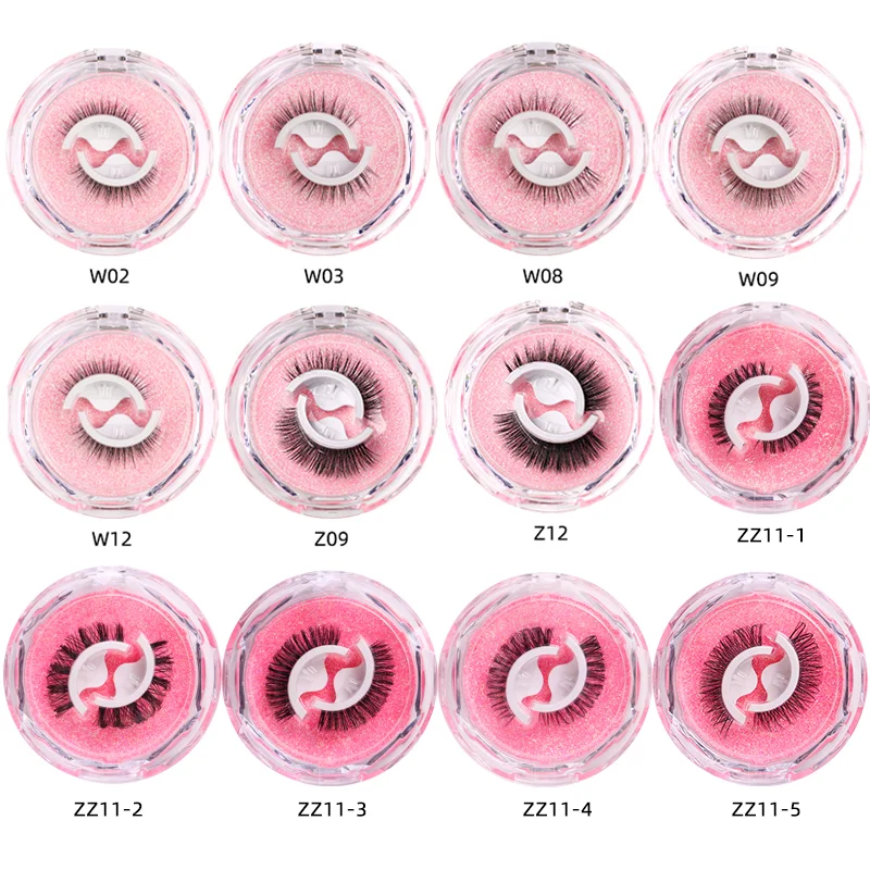 1 paio di ciglia finte autoadesive riutilizzabili naturali multiple reversibili senza colla paia di ciglia finte calde